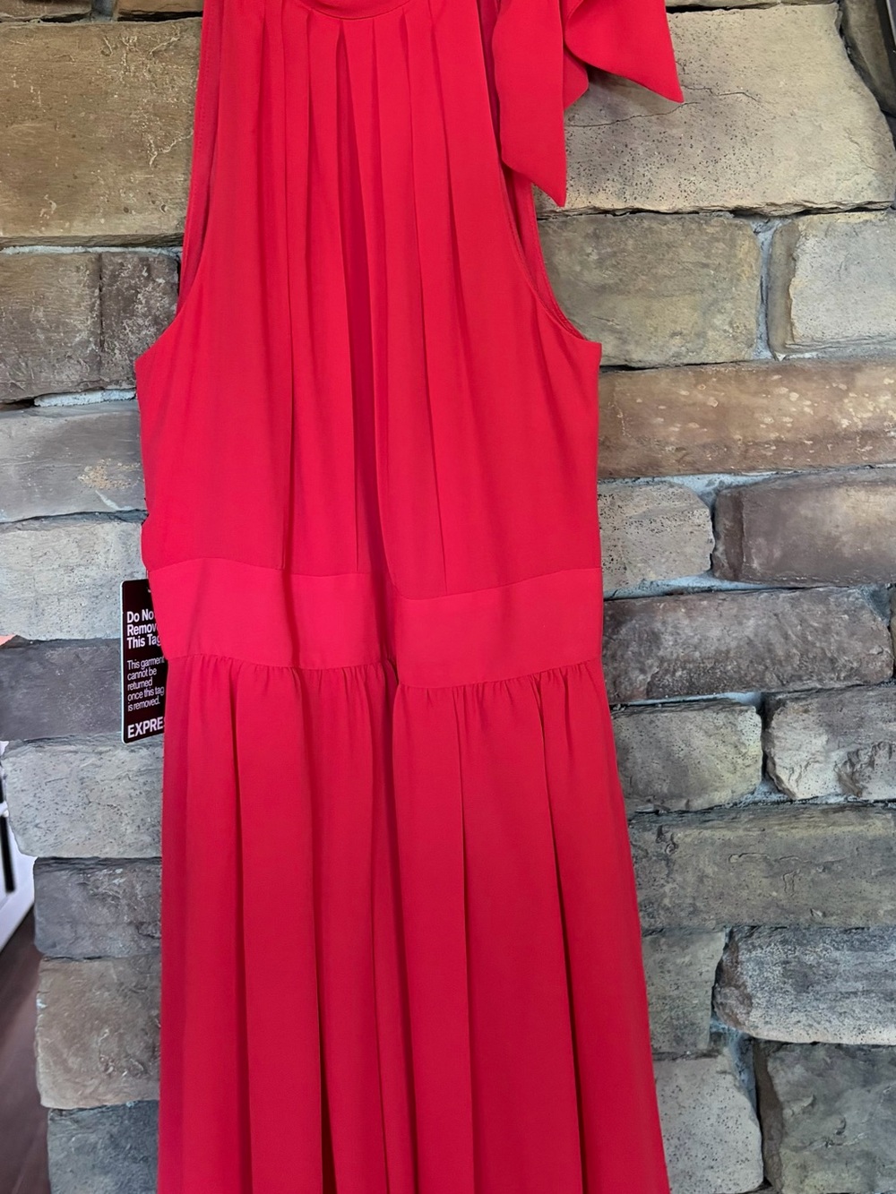 Express Pinkish Red Pleated Dress